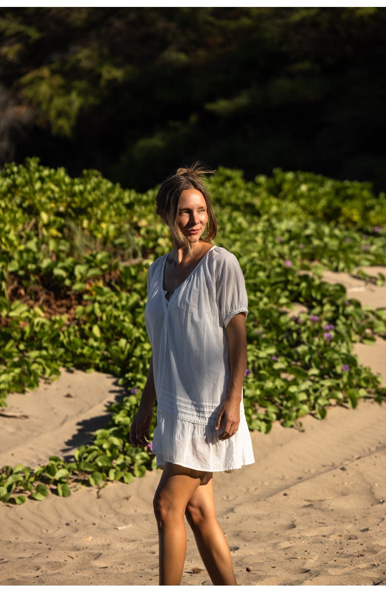 SITANO Verano Beach Cover-up with Buttons, Alternate, color, White