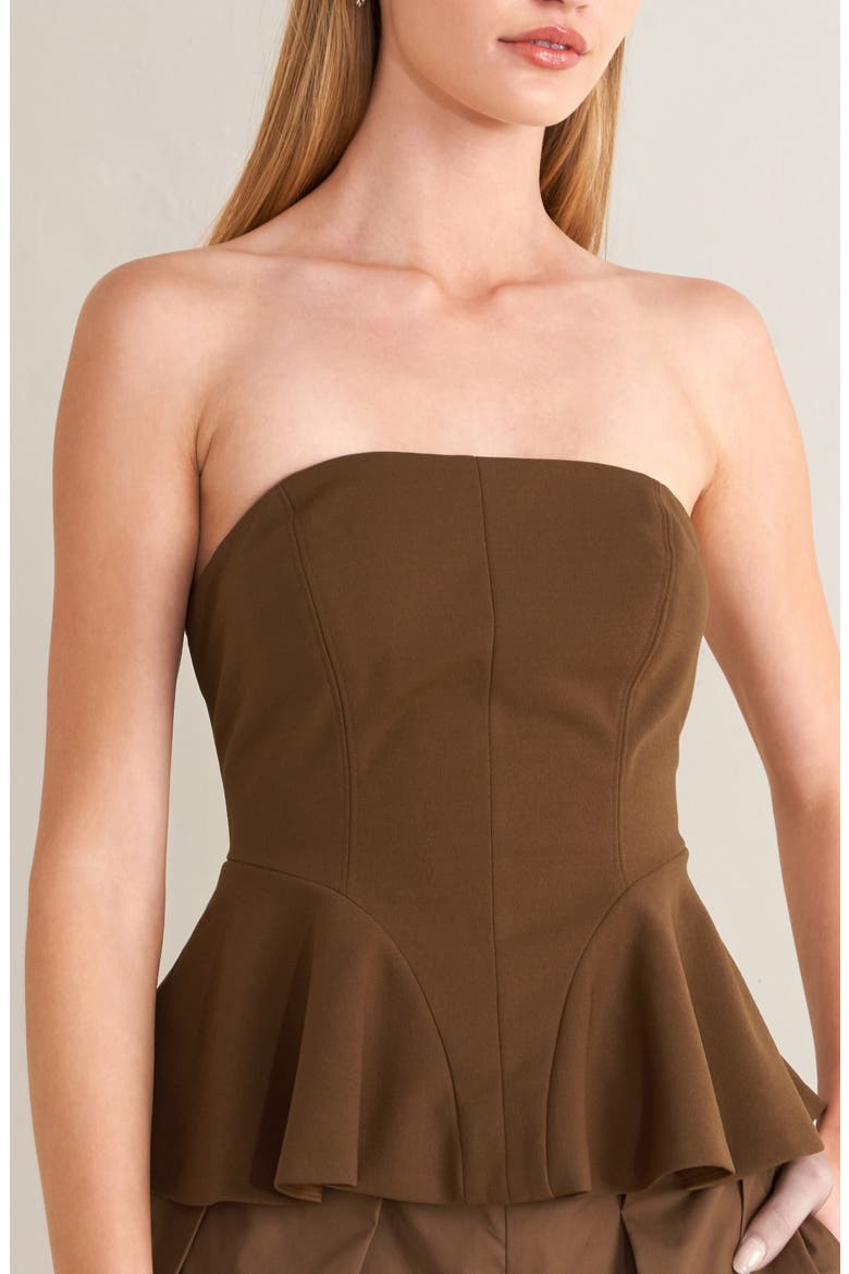 Tube Peplum Top, Alternate, color, BROWN