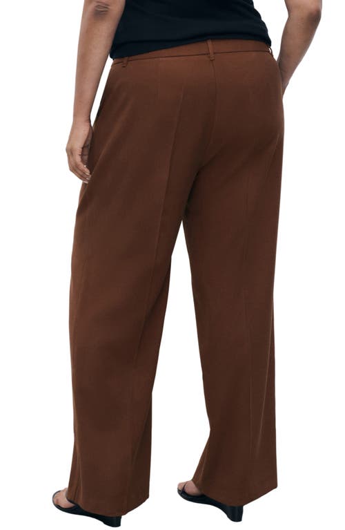Mango Carlos Wide Leg Pants In Brown