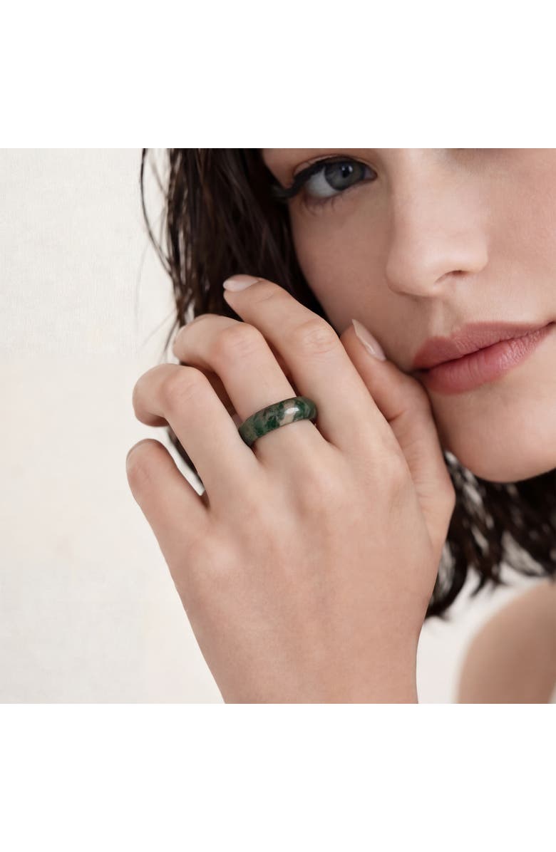 seree Seaweed  Green jade stone ring, Alternate, color, Green