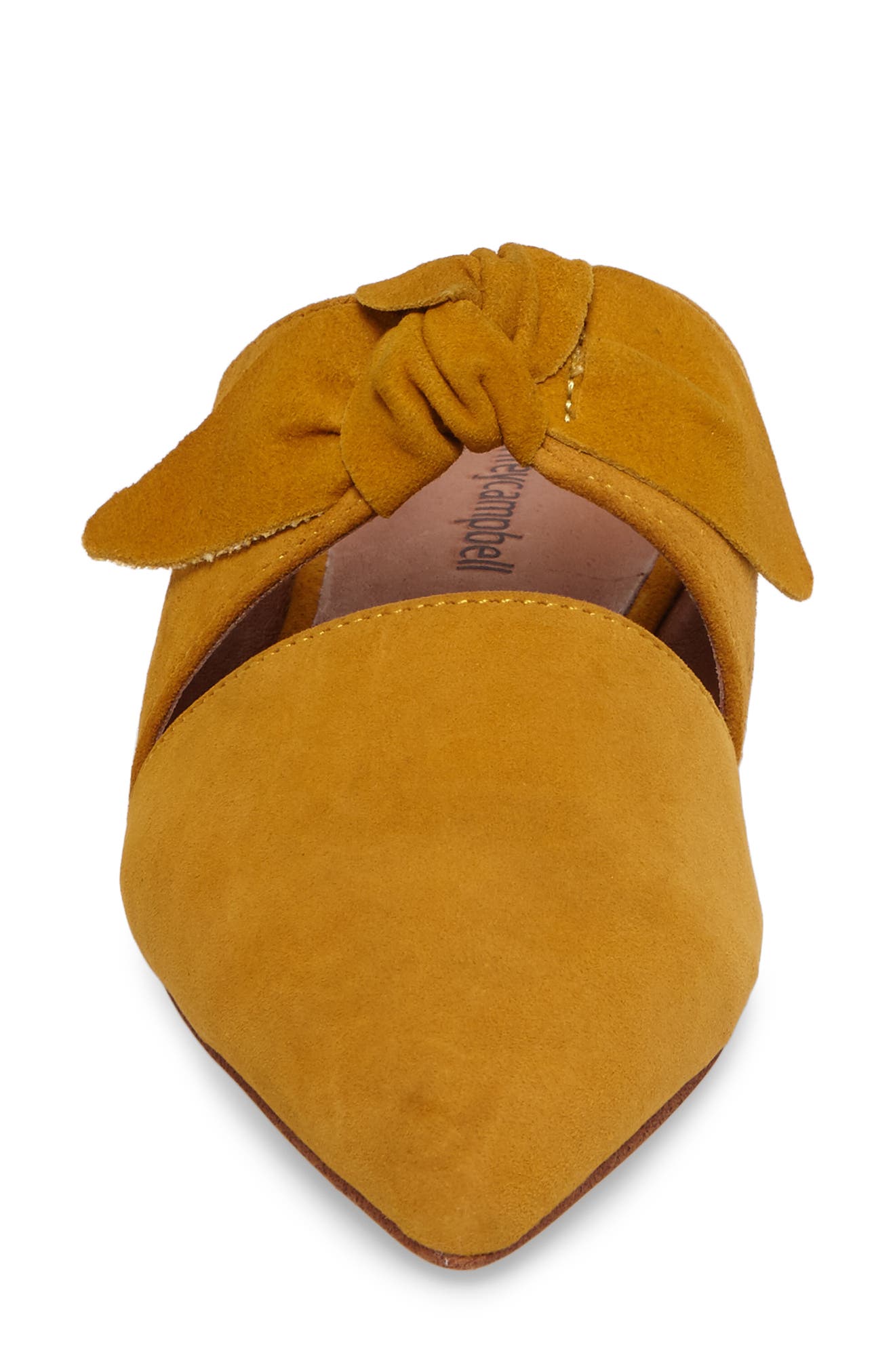 Charlin Bow Mule, Alternate, color, MUSTARD SUEDE