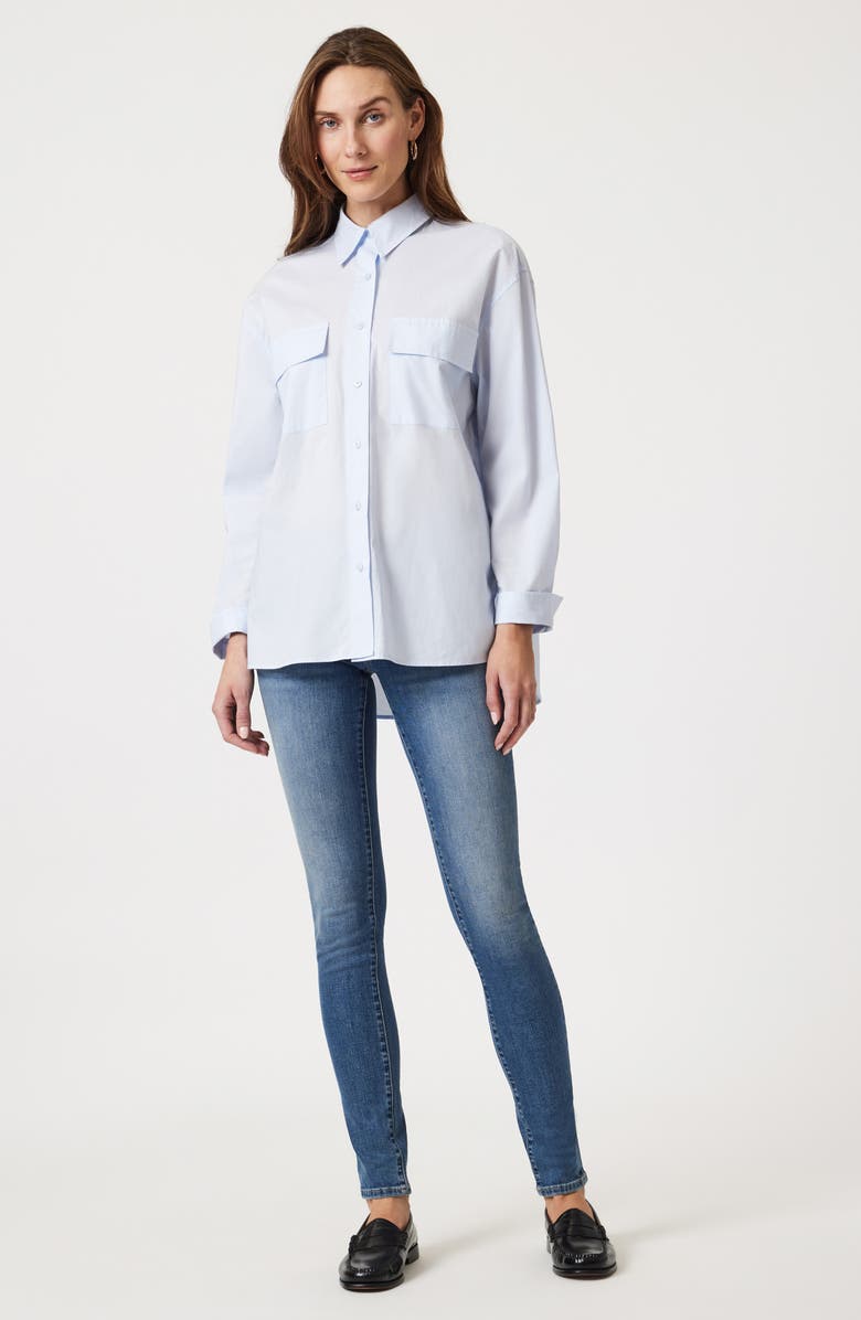 Mavi Jeans Cotton Poplin Button-Up Shirt, Alternate, color, Cashmere Blue