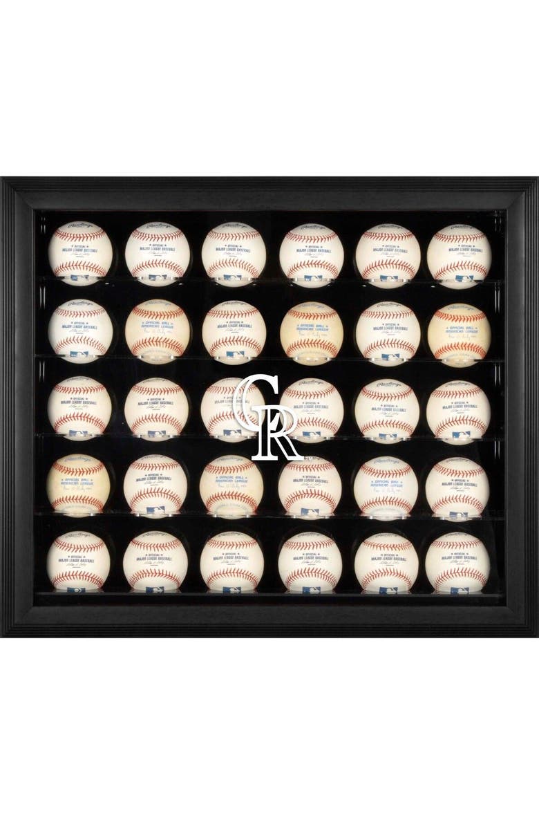 FANATICS AUTHENTIC Colorado Rockies (2017 - Present) Logo Black Framed 30-Ball Display Case, Main, color, 