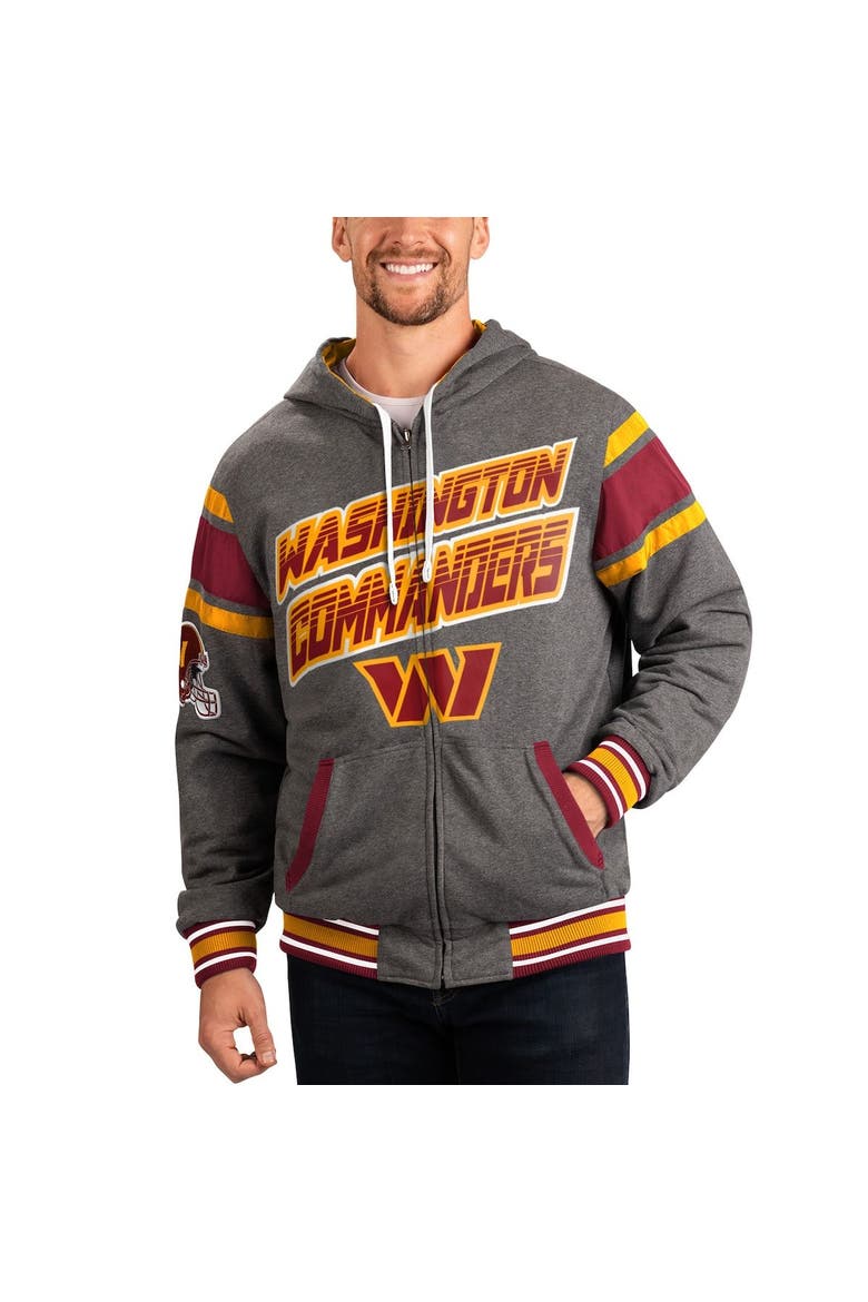 Men's G-III Sports by Carl Banks Burgundy/Gray Washington Commanders Extreme Full Back Reversible Hoodie Full-Zip Jacket, Main, color, Burgundy