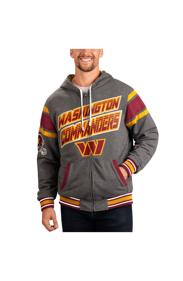 G-III SPORTS BY CARL BANKS Men's G-III Sports by Carl Banks Burgundy/Gray Washington Commanders Extreme Full Back Reversible Hoodie Full-Zip Jacket, Main, color, Burgundy