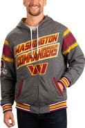 G-III SPORTS BY CARL BANKS Men's G-III Sports by Carl Banks Burgundy/Gray Washington Commanders Extreme Full Back Reversible Hoodie Full-Zip Jacket