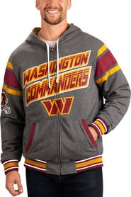 G-III SPORTS BY CARL BANKS Men's G-III Sports by Carl Banks Burgundy/Gray Washington Commanders Extreme Full Back Reversible Hoodie Full-Zip Jacket