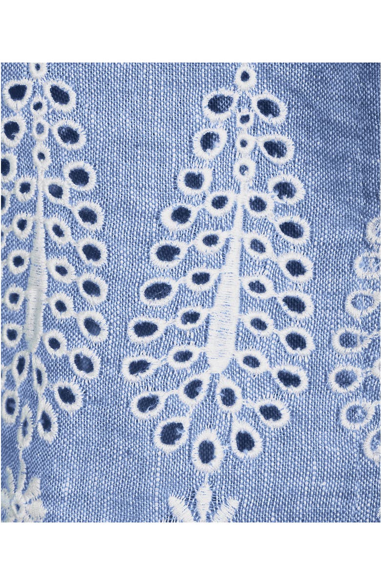 Lands' End Linen Sleeveless Embroidered Jumpsuit, Alternate, color,