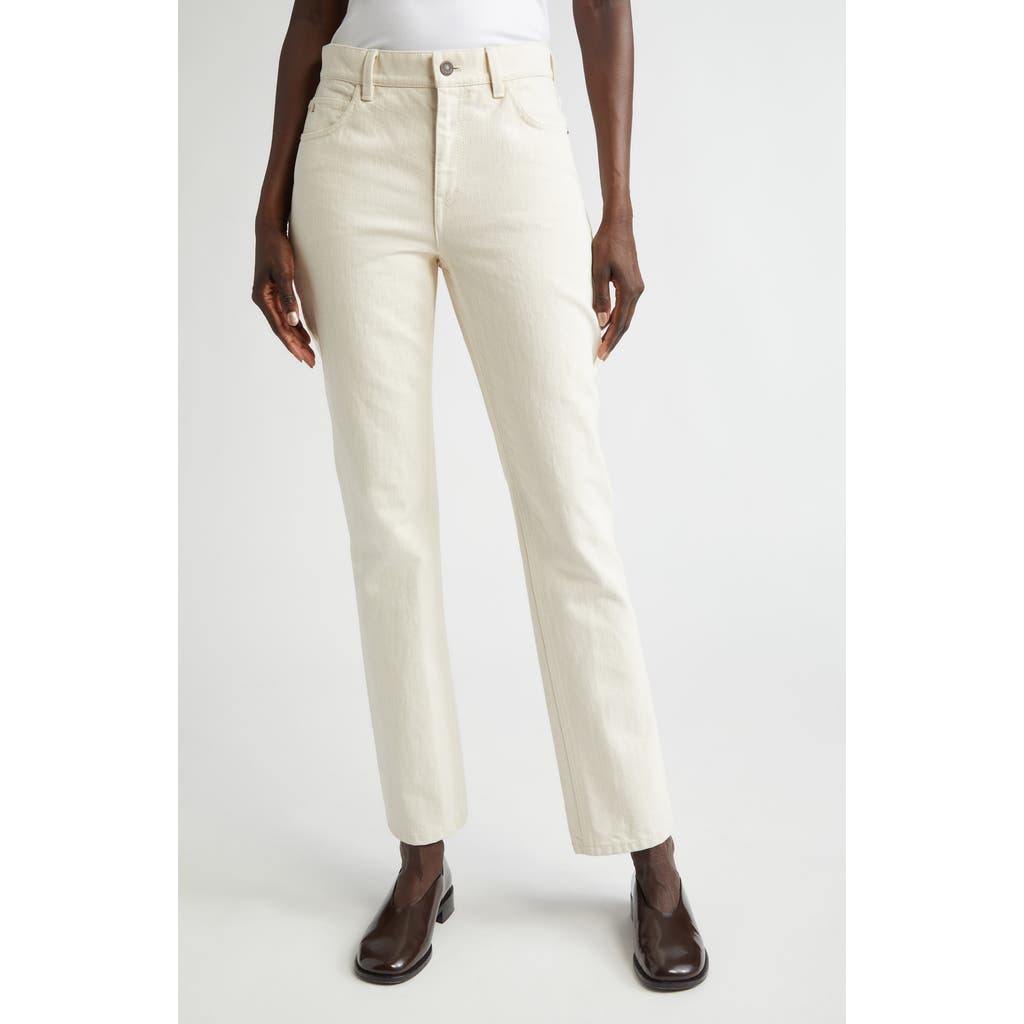 Lafayette 148 L148 Denim Reeve Straight Jean In Washed Ecru