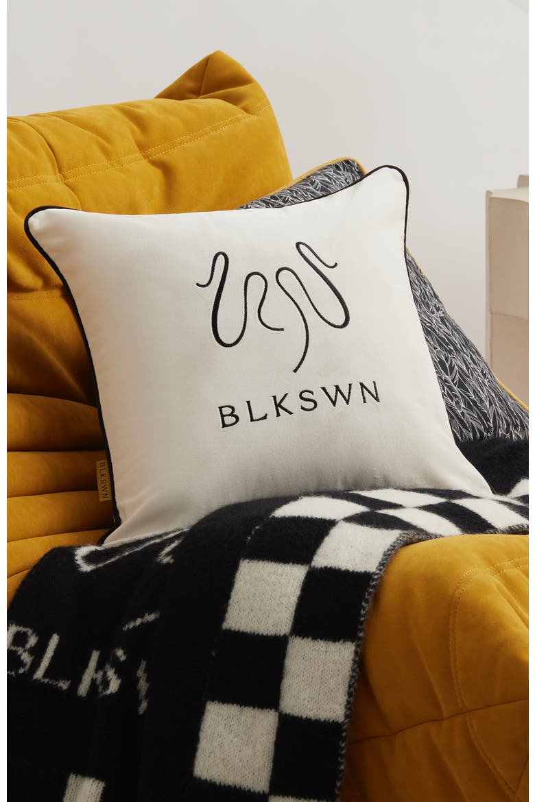 SWN Logo Velvet Decorative Cushion, Alternate, color, White