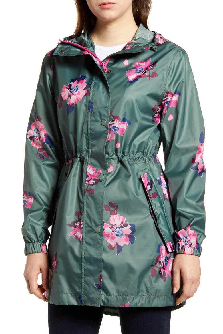 Packable Waterproof Rain Jacket, Alternate, color, GRNSPFLORL