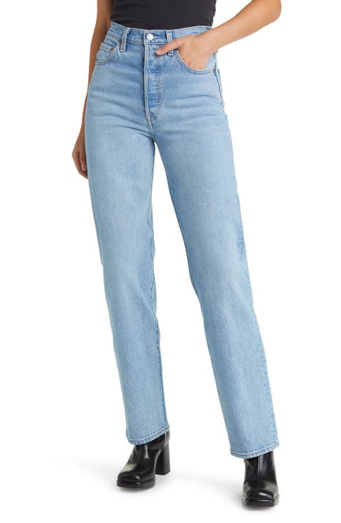 Ribcage High Waist Straight Leg Jeans (Samba Tango Light)