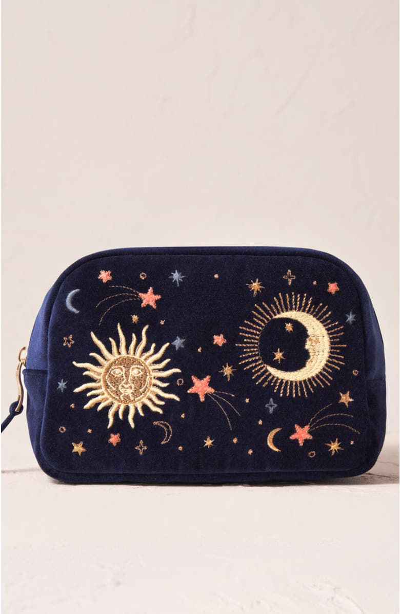 Elizabeth Scarlett Celestial Velvet Makeup Bag, Main, color, 