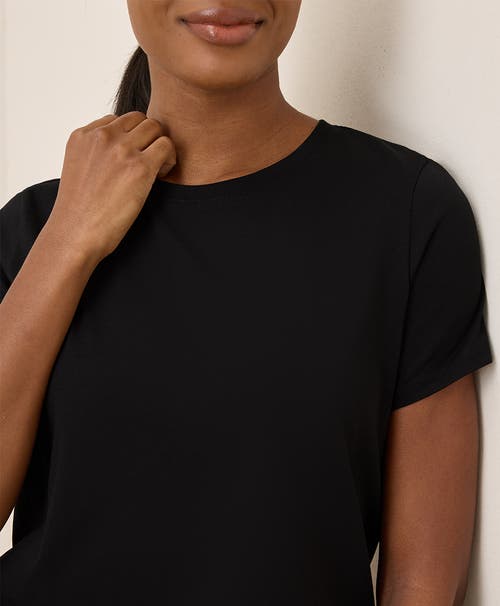 Pact Organic Cotton Luxe Stretch Jersey Slim Tee In Black