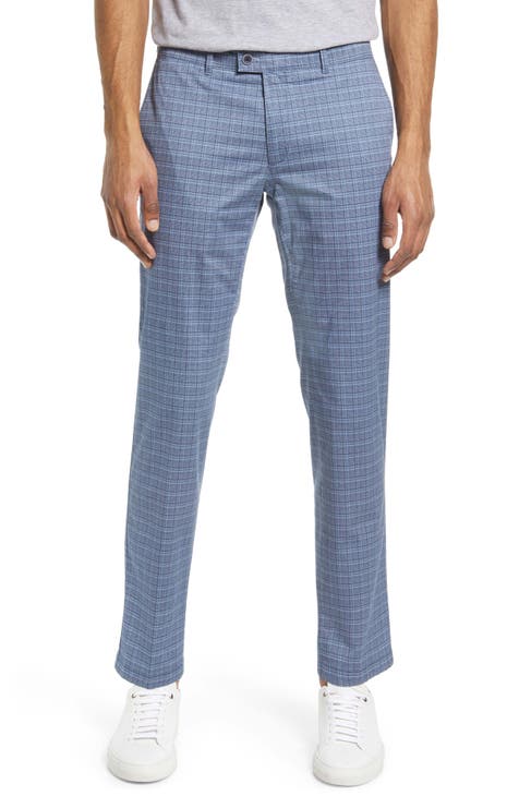 Felix Plaid Stretch Cotton Flat Front Pants