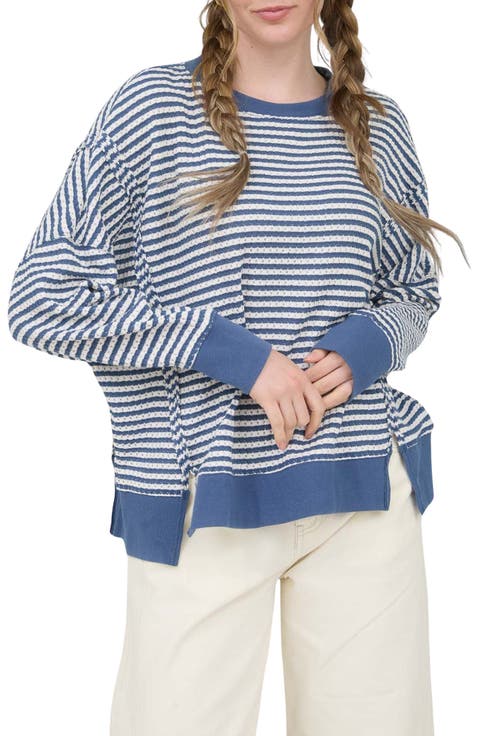 Stripe Cotton Blend Sweater