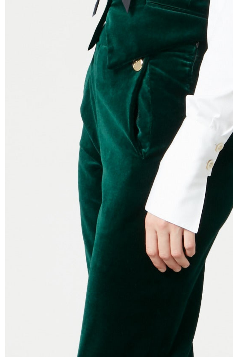 Clove Velvet Trousers, Alternate, color, Emerald
