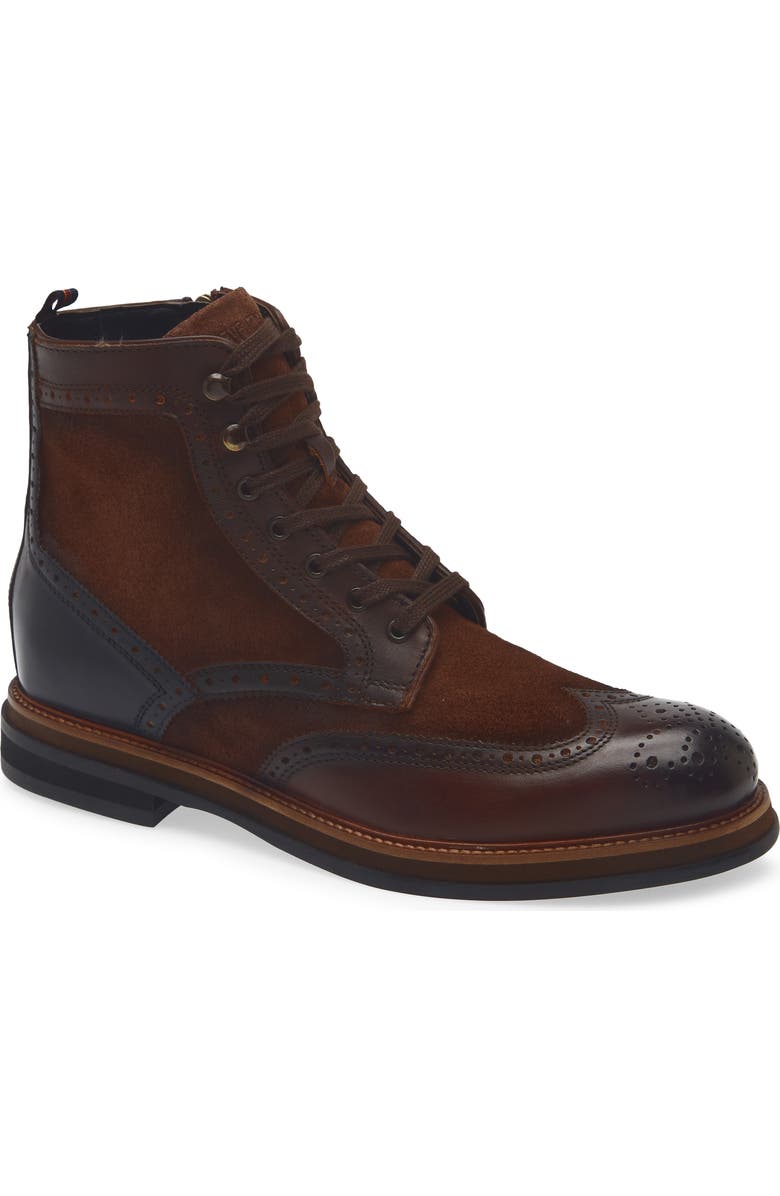Steve Madden Addis Brogue Boot, Main, color, Brown