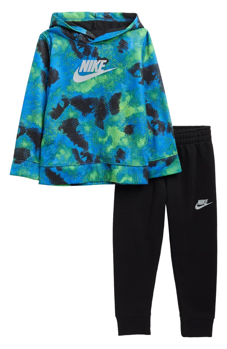 Nike Kids' The Futura Is Now Fleece Hoodie & Joggers Set, Main, color, Blue/ Black