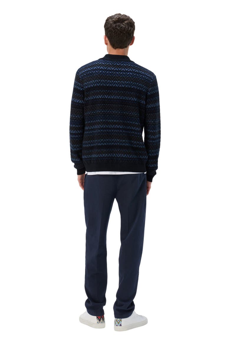Cardigan With Zigzag And Stripe Pattern, Alternate, color, Black & Blue