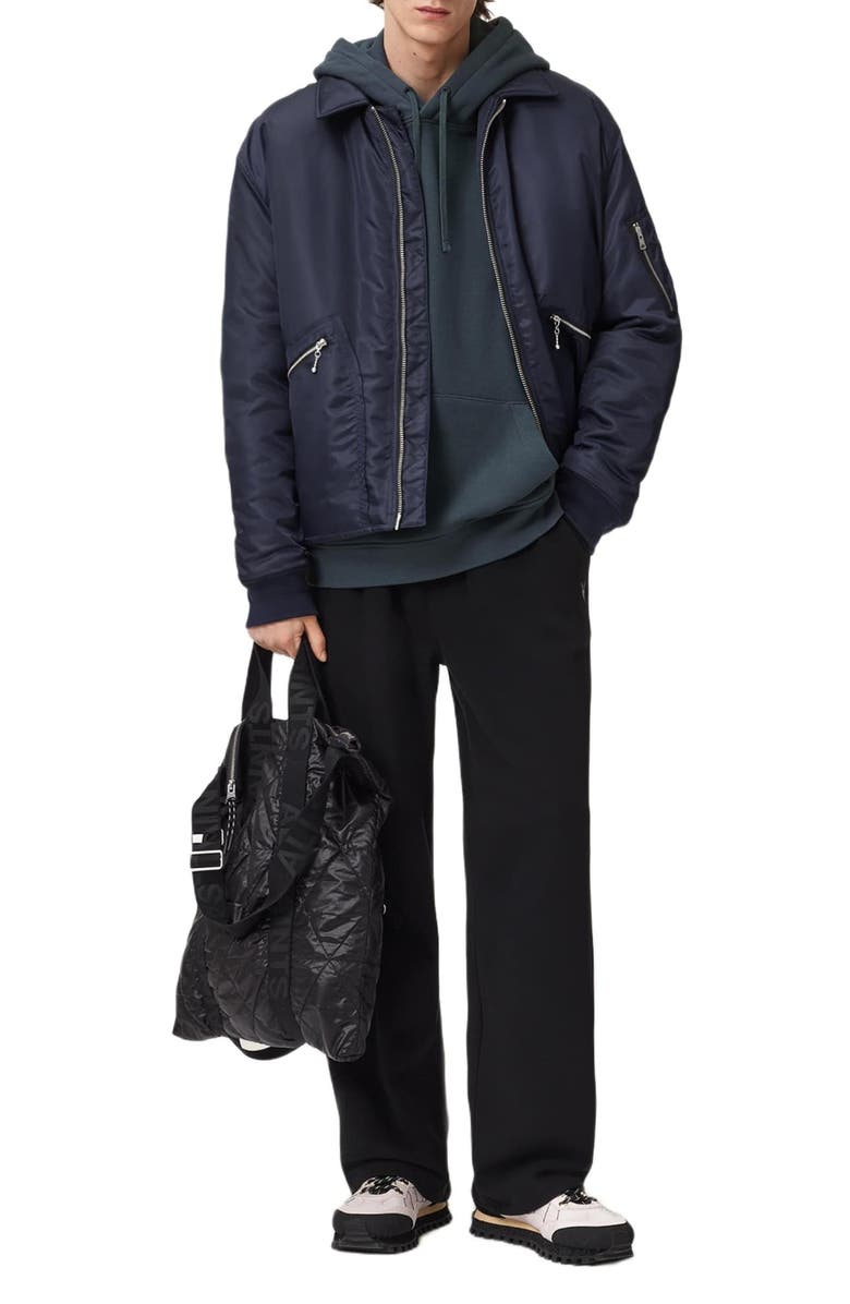 AllSaints Haven Oversize Cotton Hoodie, Alternate, color, Moonstone Blue