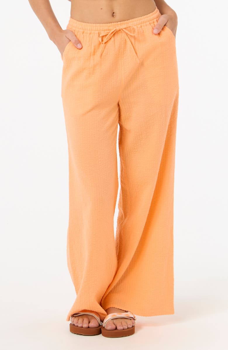 Rip Curl Cala Cadella Textured Seersucker Pants, Main, color, Orange