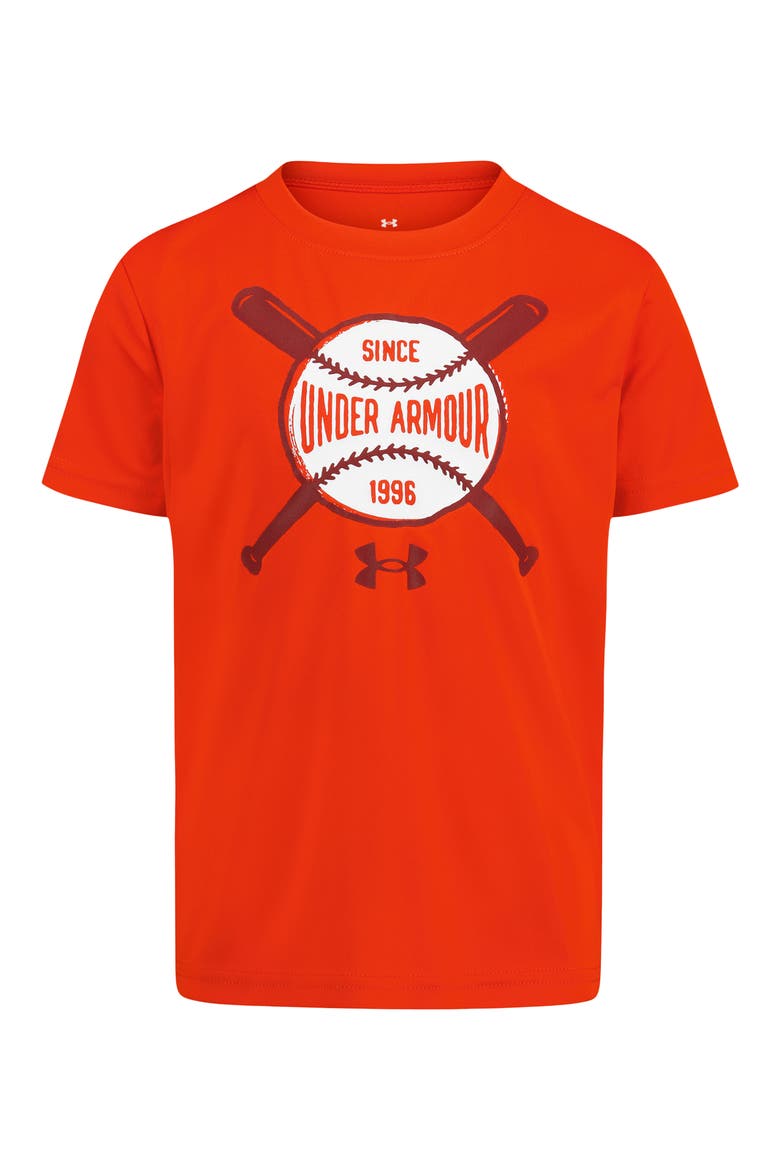 Kids' UA Batter Tech Performance Graphic T-Shirt, Main, color, ANTHEM RED