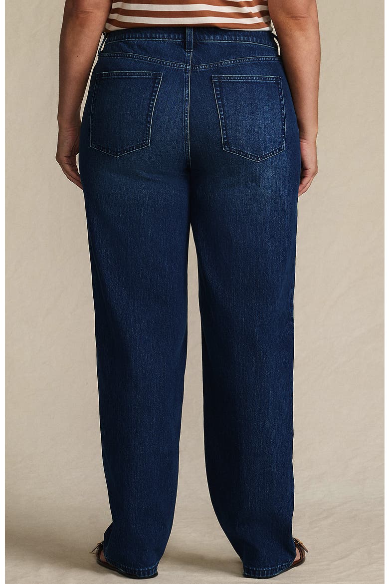 Plus Size Soft Denim Mid Rise Relaxed Straight Leg Jeans, Alternate, color, Dark Indigo Blue Wash