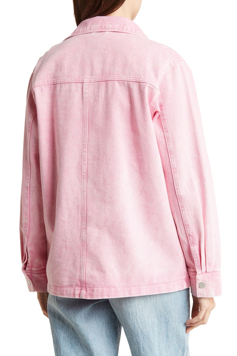Garment Dye Acid Wash Twill Shirt Jacket, Alternate, color, STRAWBERRY POPSICLE