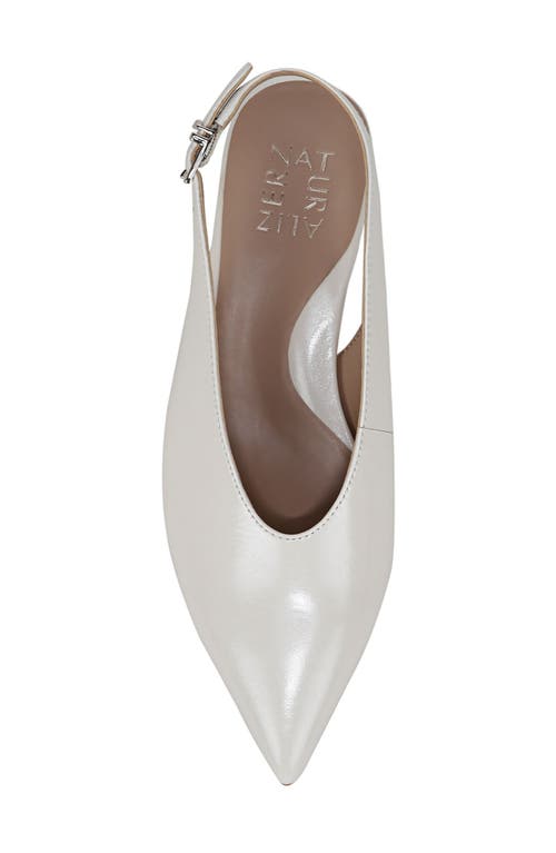 Naturalizer Women's Nicolette Pointed Toe Kitten Heel Slingback Pumps In Warm White