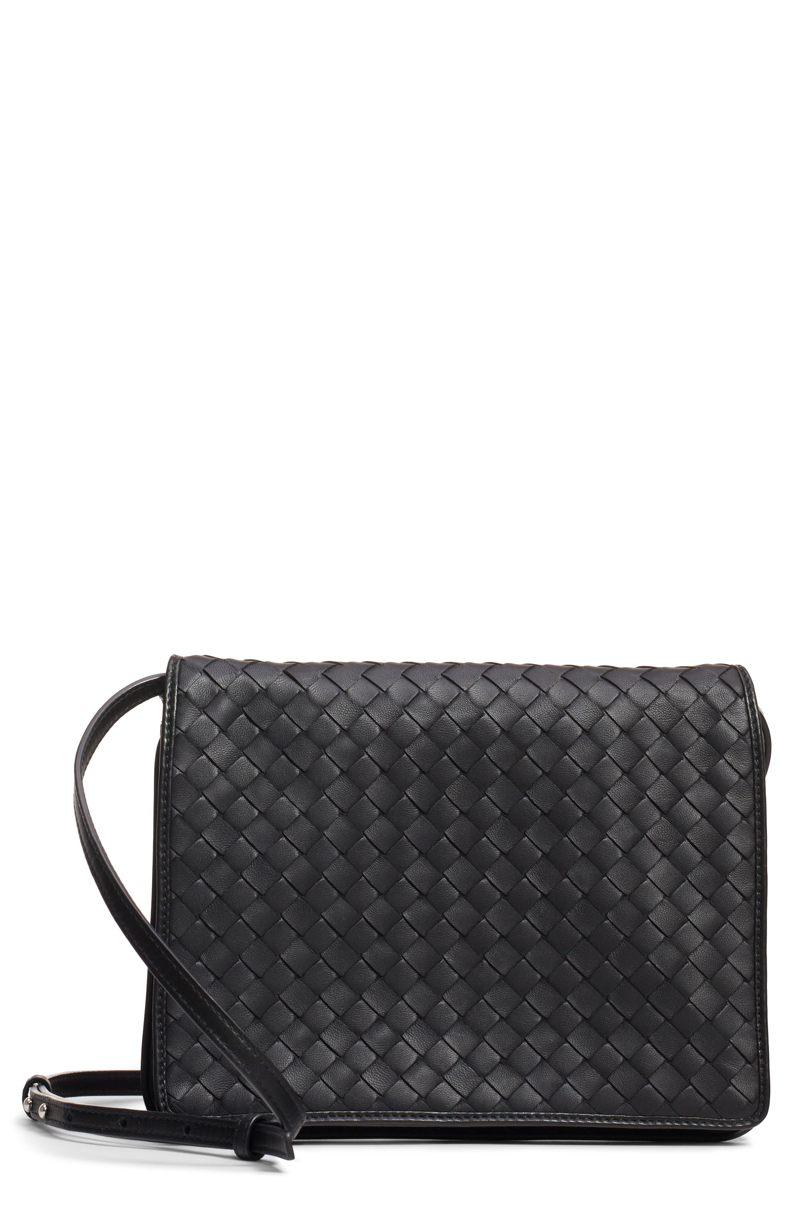 Bottega Veneta Intrecciato Leather Crossbody Flap Bag, Main, color, 