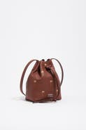 Bimba y Lola Small Palms print leather Carlino bucket bag