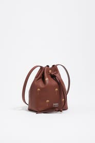 Bimba y Lola Small Palms print leather Carlino bucket bag