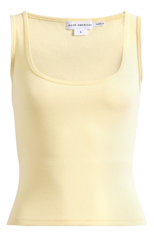 GOOD AMERICAN GOOD AMERICAN SCOOP NECK MICRO RIB TANK 