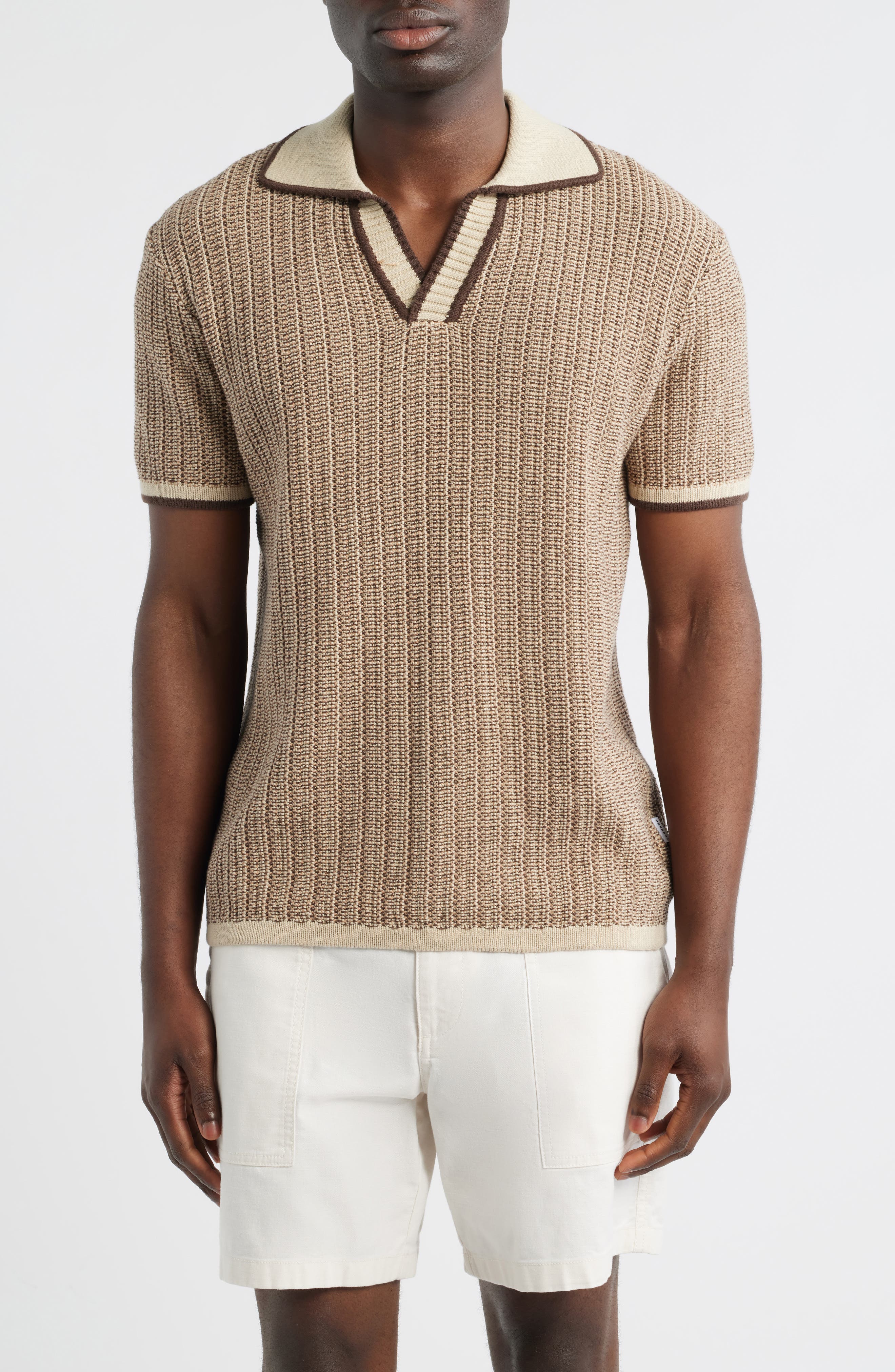 Marled Johnny Collar Polo
