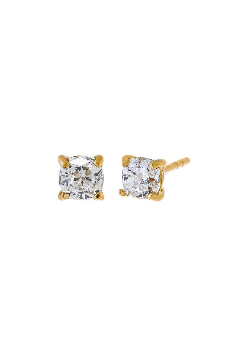 BY ADINA EDEN Lab Grown Diamond Cushion Cut Solitaire Four Prongs Stud Earring 14K, Main, color,