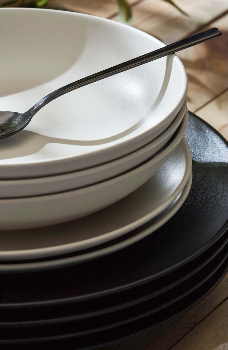 Stone Lain Porto by Stone Lain Semplice Stoneware 12-Piece Dinnerware Set, Alternate, color, White Matte