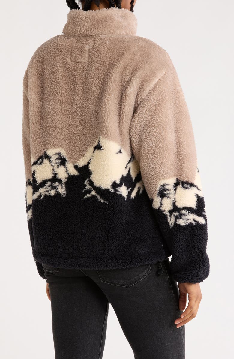 Thread & Supply Faux Shearling Scenic Half Zip Jacket, Alternate, color, Grey Black Combo