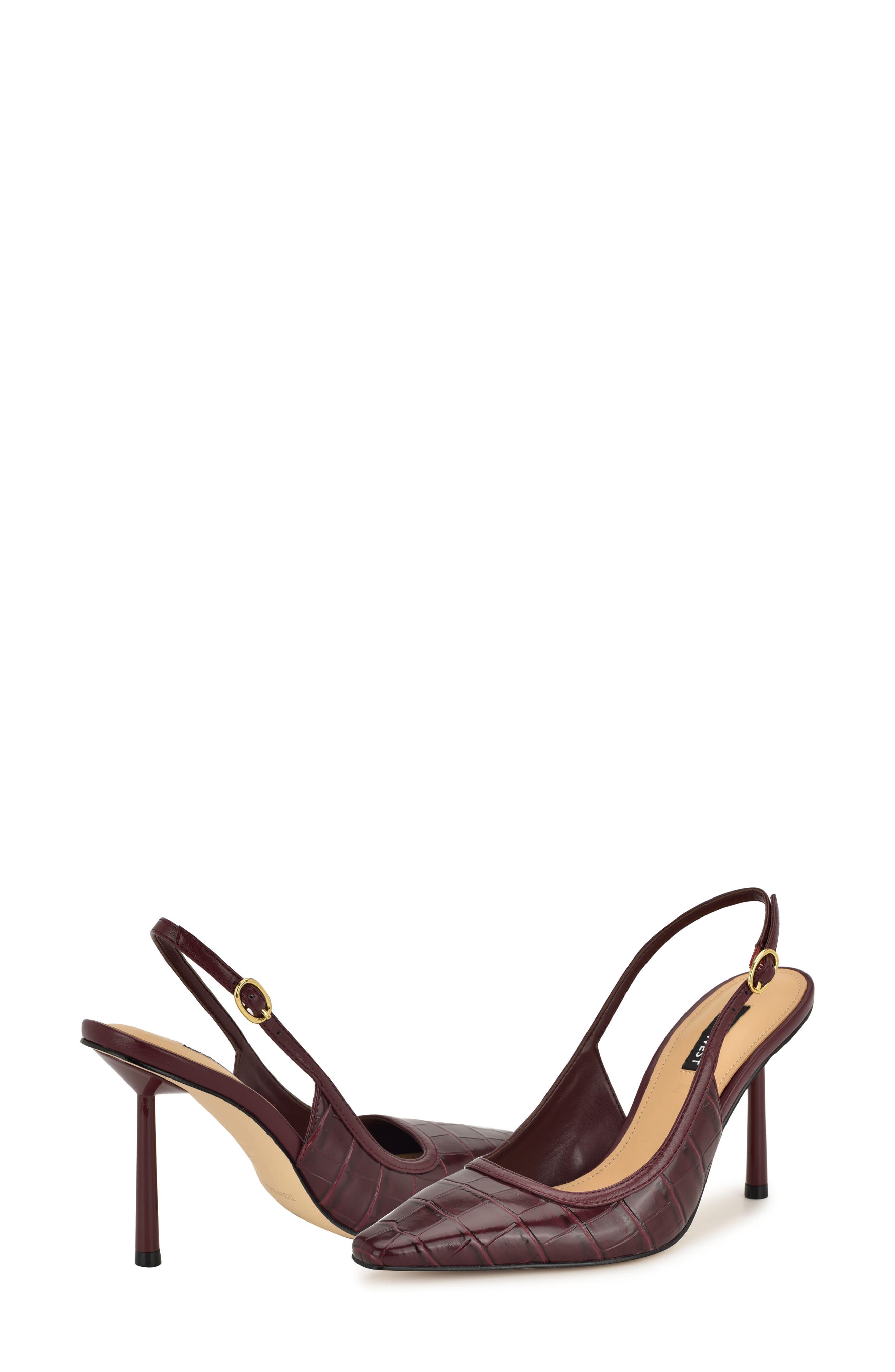 Orlanda Slingback Pointed Toe Pump, Alternate, color, DARK RED