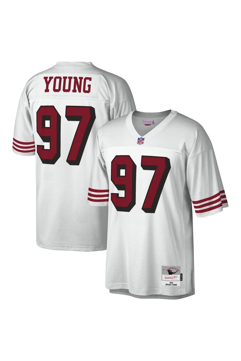 Men's Mitchell & Ness Bryant Young White San Francisco 49ers Legacy Replica Jersey, Main, color, White