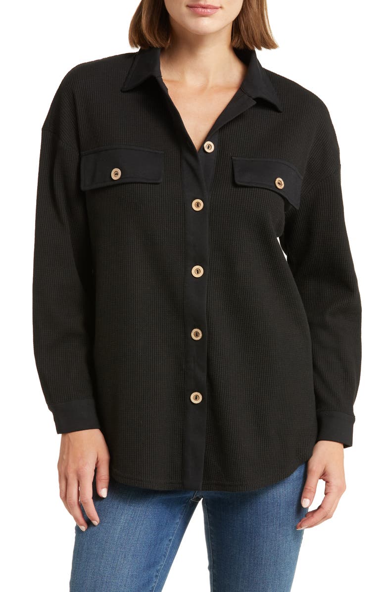 PLM Waffle Knit Shirt Jacket, Main, color, 