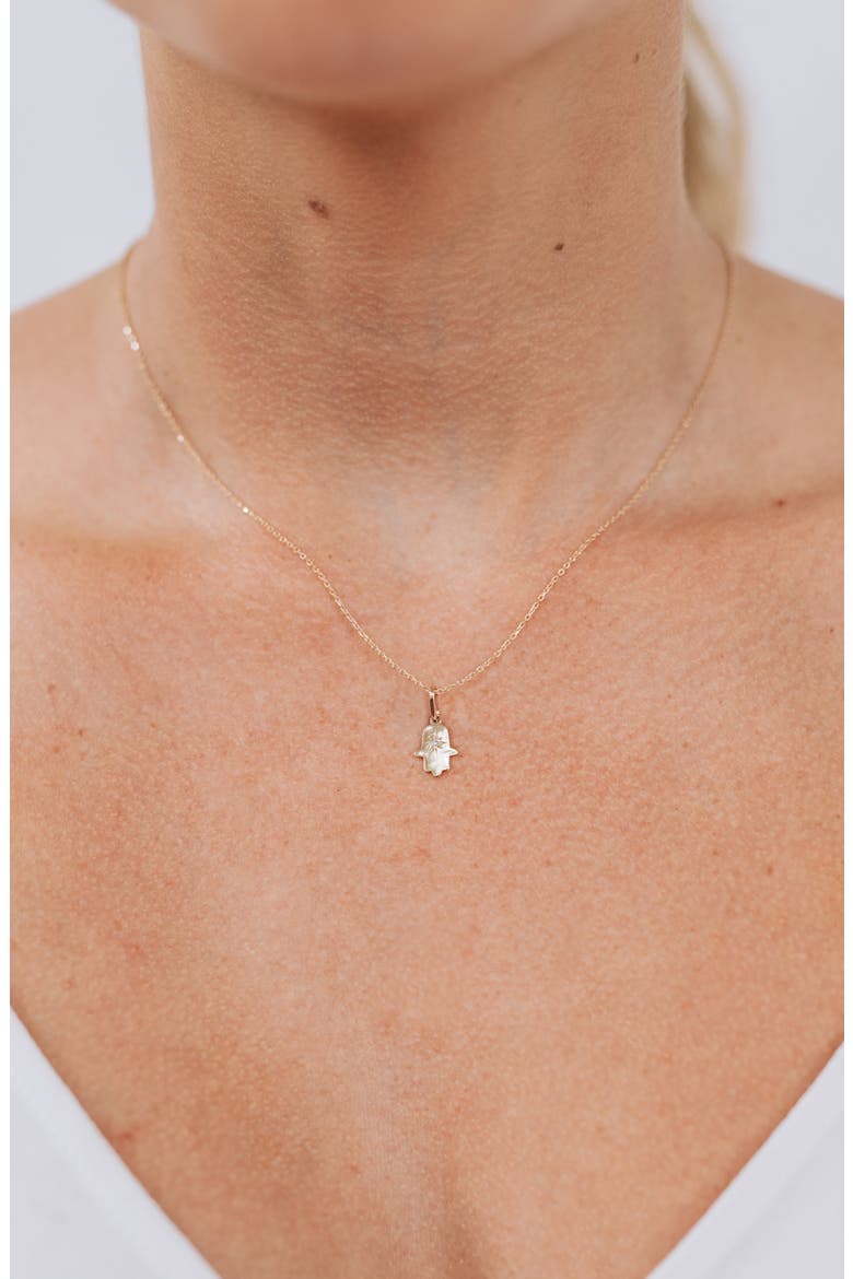 Love Letter Diamond Hamsa Pendant, Alternate, color, YELLOW GOLD