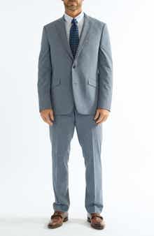 SAVILE ROW CO Hoxton Blue Plaid Stretch Suit
