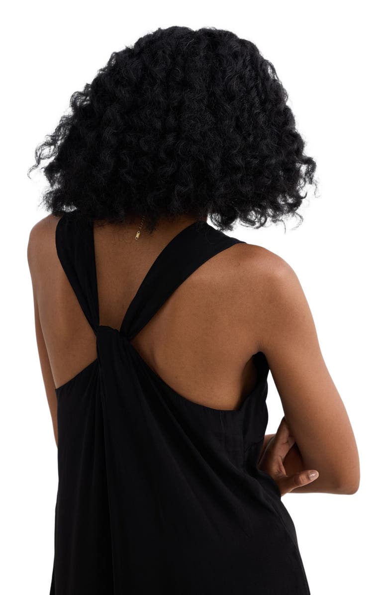 Reistor Crossed in Chic Sleeveless Maxi Dress in Black, Alternate, color, Black