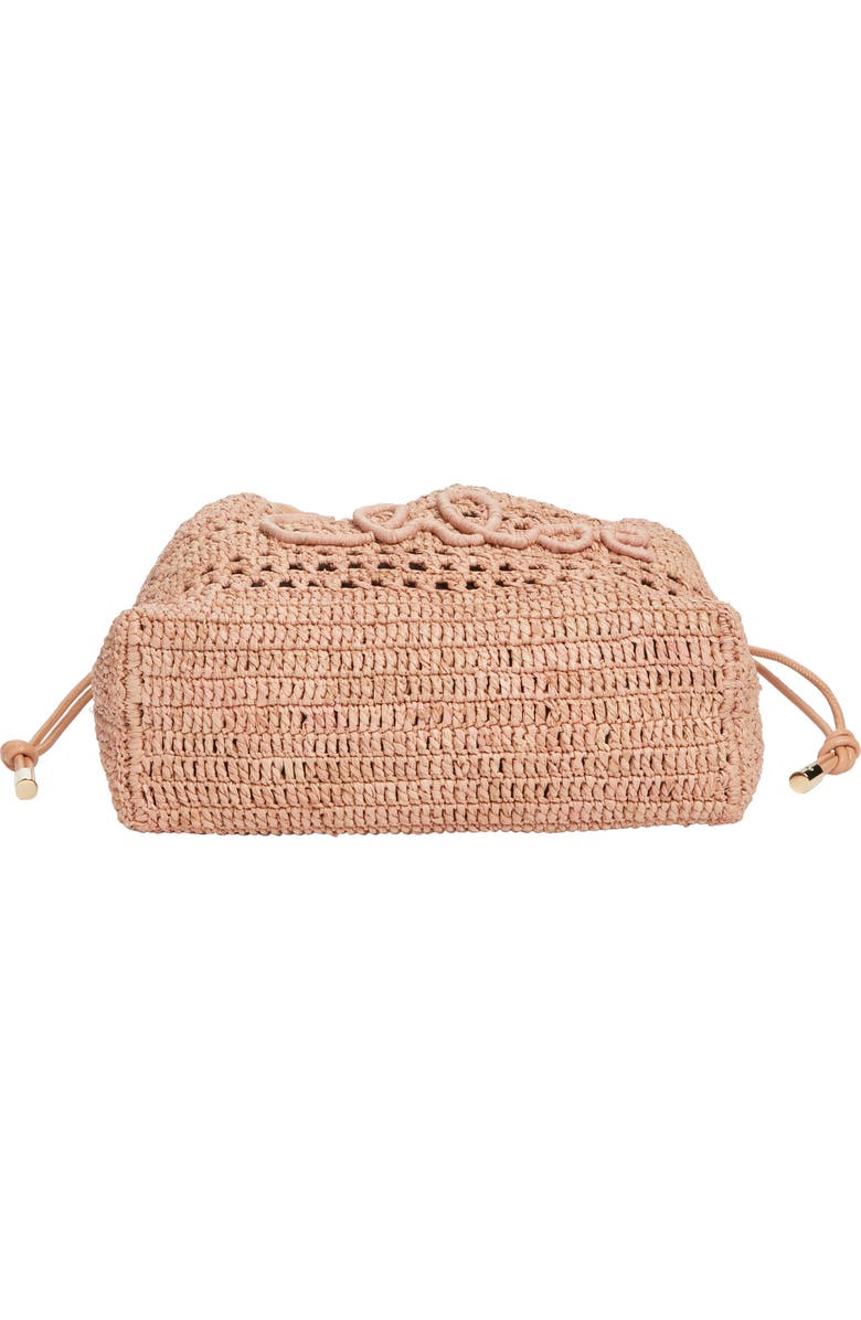 Chloé Mini Summer Banana Woven Raffia Drawstring Shoulder Bag, Alternate, color, Summery Beige