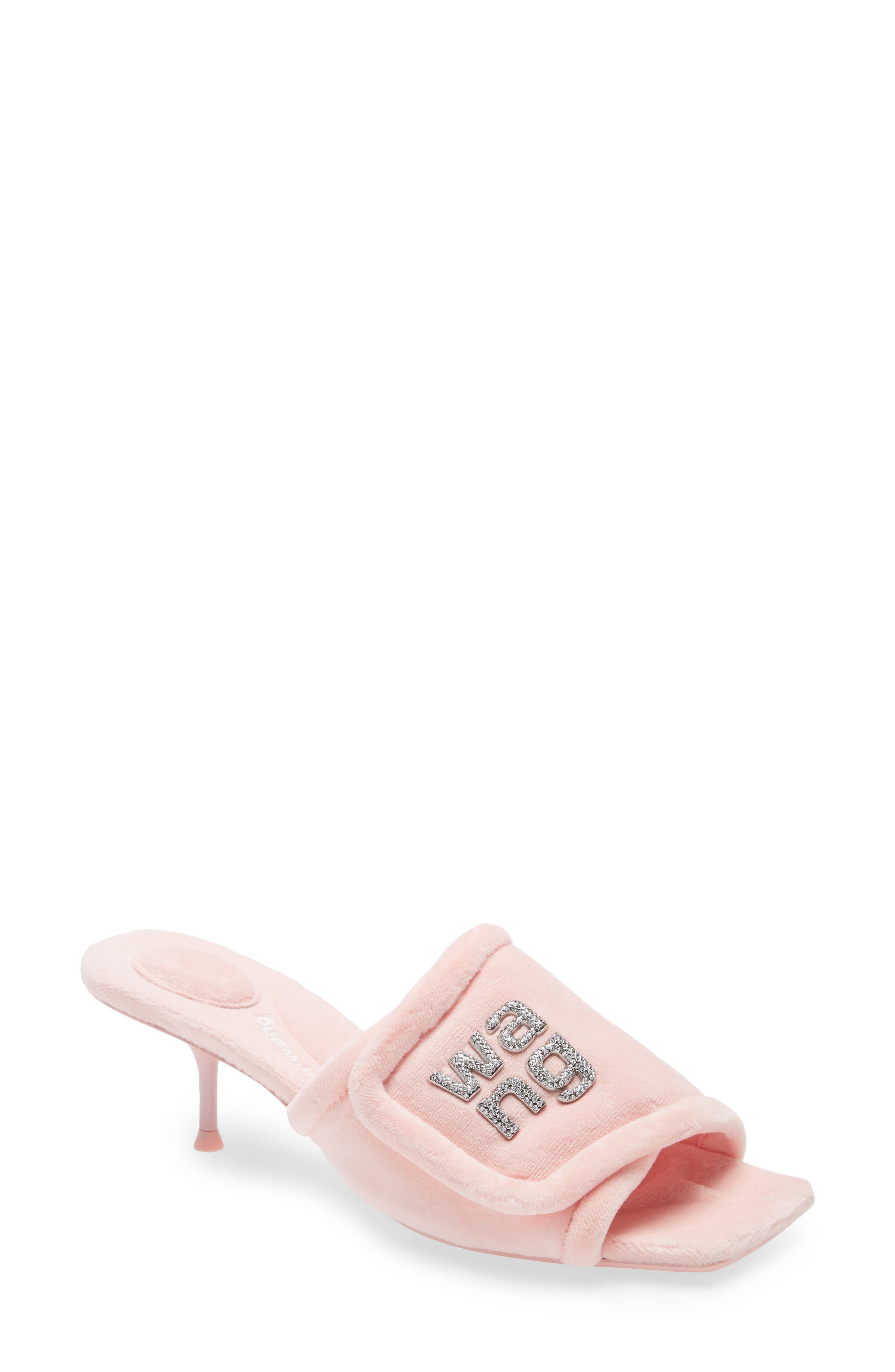 Alexander Wang Jessie Padded Crystal Logo Sandal, Main, color, 