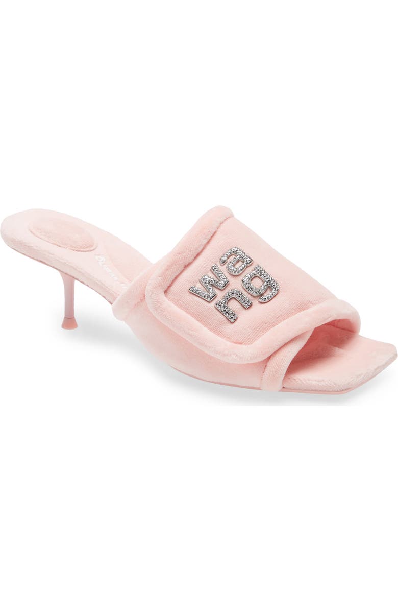 Alexander Wang Jessie Padded Crystal Logo Sandal, Main, color,
