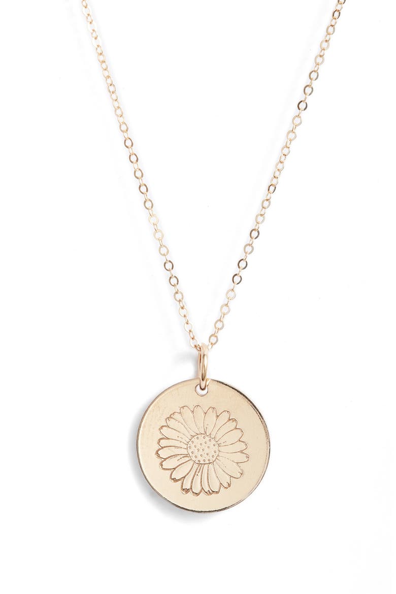 Birth Flower Necklace, Main, color, 14K GOLD FILL - APRIL