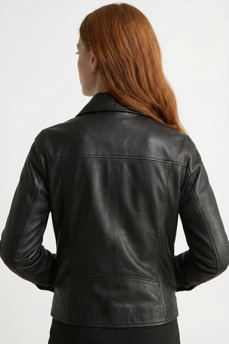 Chloe Leather Jacket, Alternate, color, Black