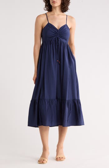 WEST K Spaghetti Strap Midi Dress in Navy at Nordstrom Rack, Size Large